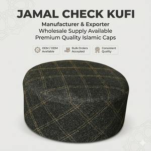 Chapeau de prière islamique Kufi en tissu polyester à imprimé Jamal, qualité supérieure, vente en gros, commandes en gros, fabricant - Product Image 5