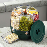 Baril à céréales en riz, un seul bouton pour le stockage des grains, peut être tourné, treillis transparent, baril à riz