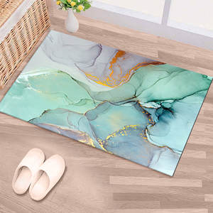 Tapis imprimé : moderne, décoratif, doré, mariage, marbre, grand, design coloré, tapis fin non tissé - Product Image 5