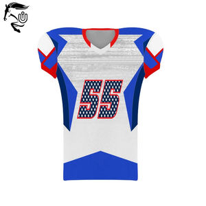 Uniformes de fútbol americano personalizados al por mayor, poliéster transpirable, manga corta, diseño impreso, MOQ bajo, alta calidad - Product Image 4