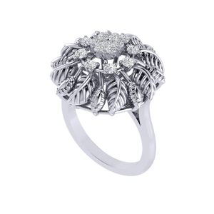 925 argent Sterling plaqué or rose Moissanite coupe florale bague de Cocktail de luxe pour les femmes occasion de fête - Product Image 3