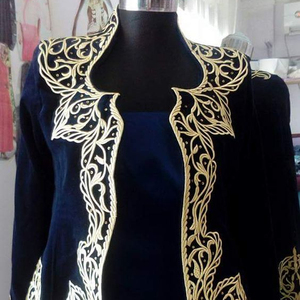 BEAUTIFUL----EVENING PARTY-WEAR JACKET ON VELVET FABRIC WITH EMBELLISH OF CRYSTAL BEADS, RESHAM WORK @ 2022 - Product Image 1
