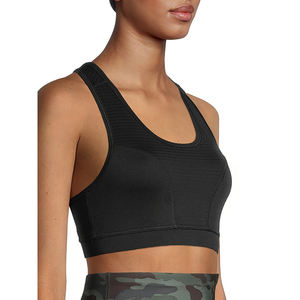 Sujetador deportivo sin costuras de alta calidad para mujer Logotipo personalizado Gimnasio Entrenamiento Halter Sujetador sin espalda Transpirable Alto para moda de impacto - Product Image 3