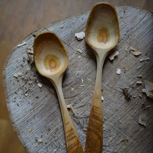 ช้อนไม้สำหรับทำอาหารช้อนไม้อะคาเซียช้อนแข็งสำหรับทำอาหารทำจากไม้ธรรมชาติแกะสลักโลโก้ได้ตามต้องการ - Product Image 1