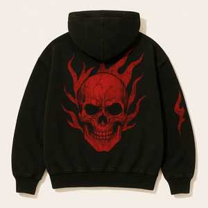 Sweat-shirt à capuche unisexe 100% coton surdimensionné pour l'hiver avec broderie 3D et impression numérique, respirant et coupe-vent - Product Image 4