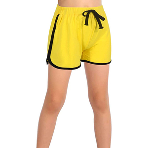 Pantalones cortos de sudor para correr y gimnasio de cintura alta para mujer, poliéster de algodón de verano personalizado con características transpirables y bolsillos - Product Image 3
