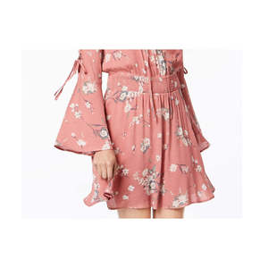 Vestito American Rag Junior con maniche a campana stampate, taglia XX-Small, rosa, vita elasticizzata, traspirante, logo personalizzabile, per l'estate e la spiaggia, taglie XS-XL - Product Image 3