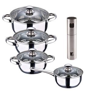 Set di pentole SAN IGNACIO da 7 pezzi in acciaio inossidabile, adatto a tutti i tipi di piani cottura + Olio e Aceto Bergner Copper - Product Image 1