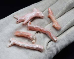 หินปะการังสีขาวธรรมชาติแบบหลวมจี้หินผิวปะการังขัดมัน30X7MM 48X6MM - Product Image 5