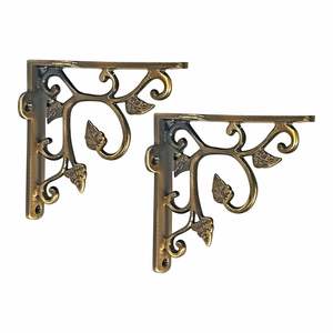 Supports muraux en laiton doré antique de 7.5 pouces (paquet de 2) cintres muraux en métal forgé à la main pour plantes suspendues Diwali - Product Image 5