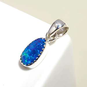 Recién llegado, diseño clásico, cumpleaños, aniversario de boda, regalo de joyería fina, colgante de gota de ópalo etíope ovalado plateado 925 para mujer - Product Image 1