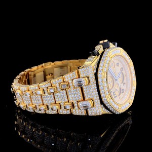 Montre Mécanique de Luxe en Acier Inoxydable, Entièrement Diamantée Iced Out, Étanche, Hip Hop, Montre-Bracelet de Designer pour Hommes - Product Image 1