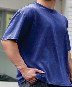 100% coton T-Shirt pour hommes coupe ample imprimé lavage à l'acide T-Shirt surdimensionné coton T-shirt pour hommes et femmes décontracté à manches courtes - Product Image 2