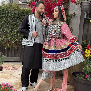 Fabricantes de ropa personalizada Último diseño Vestidos afganos Mujeres Transpirable Mangas largas Tallas grandes Ropa de mujer Hombres Chaleco - Product Image 6