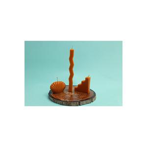 ชุดเทียนขี้ผึ้งทำด้วยมือสีเหลืองพร้อมรูปทรงตามสั่งและที่วางเทียนเซรามิกรวมถึงโคมไฟขวดโหล - Product Image 2