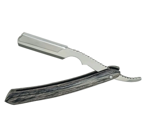 Rasoir de barbier pointu en acier inoxydable à bord droit professionnel pliant rasage barbe support de coupe - Product Image 1