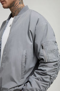 Chaqueta Bomber para Hombre, Diseño Personalizado OEM, Informal, Ligera, Cortavientos, de Secado Rápido, para Exteriores, con Cuello Alto, Estilo Universitario - Product Image 2