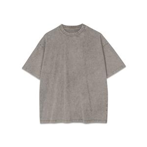 T-shirt à épaules tombantes surdimensionné pour homme, vêtement vintage délavé à l'acide, stock en vrac, haute qualité, été 2025 - Product Image 5