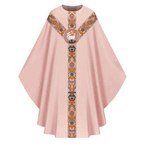 Service liturgique croix sacrée broderie unisexe prêtre tenue Polyester tissu élégant confortable Chasuble Robes - Product Image 4
