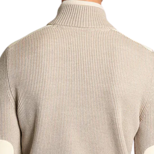 Veste en tricot hybride pour homme, panneau avant rembourré, fermeture éclair, coupe ajustée, haut décontracté pour l'hiver, superposition - Product Image 6