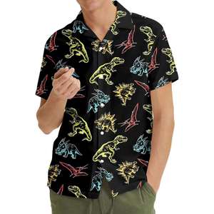 Chemises hawaïennes personnalisées pour hommes et femmes, design à manches courtes et boutons, respirantes, anti-rides, pour l'été et les vacances en famille, vente en gros - Product Image 2