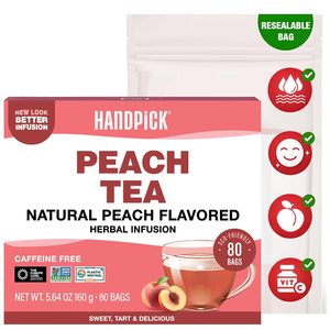 ชาพีชแบบซอง HANDPICK (80 ซอง) ปลอดจีเอ็มโอ ปราศจากคาเฟอีน - พีช, ฮิบิสคัส - Product Image 4