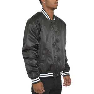 Chaqueta Bomber Varsity de Béisbol para Hombre, Premium, Clásica, con Cuello Alto, Logotipo Frontal, Cierre de Cremallera, Cortavientos - Product Image 1
