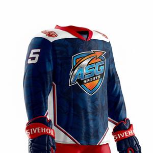 Tenues de hockey sur glace personnalisées pour adultes, 100% polyester, vêtements de sport respirants avec logo frontal, service OEM - Product Image 3