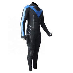 Traje de cuero genuino con textura de tela elástica, unisex para adultos, de una pieza. - Product Image 2