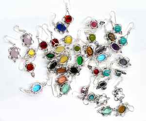 ต่างหู925เงินสเตอร์ลิงแบบห้อยอัญมณีหลายเม็ดแบบธรรมชาติดีไซน์แบบบาฮามาส - Product Image 4