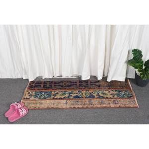Vintage 14x36ft Turkish Wool <b>Rug</b> Eco Friendly Traditional Blue Orange Oversized Area Patchwork Design Latex Backing <b>Bedroom</b> - Product Image 4