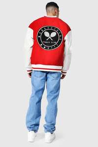 Veste en laine personnalisée professionnelle pour hommes Logo brodé Varsity Baseball Letterman manches en cuir décontracté à capuche Design bouffée - Product Image 2