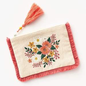 Unique Bohemian Style Embroidery Pearl Evening Clutch <b>Bag</b> Fancy Design Lining Wholesale - Product Image 4