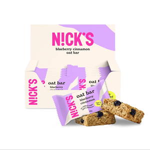 Barras de Avena NICKS con Arándanos y Canela, Barras de Avena Flapjack, Barra Energética Vegana y Rica (12 x 35g) - Product Image 1