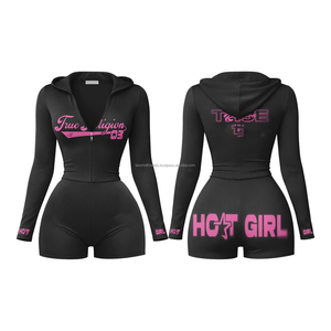 ชุดเสื้อสเวตเตอร์ปักลายแบบกำหนดเองสำหรับผู้หญิง ชุดฮู้ดดี้และกางเกงจ็อกเกอร์แบบเรียบง่ายลำลอง ชุดผ้าฝ้ายฟลีซสำหรับผู้หญิงและผู้ชาย ชุดกางเกงขาสั้น - Product Image 1