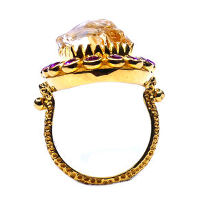 แหวน925ชุบทองเงินสเตอร์ลิงประดับมุกสีแดง - Product Image 4