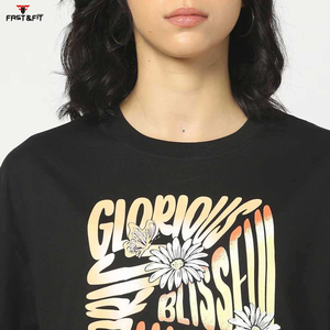 Camisetas de mujer de tela de algodón 100% con estampado personalizado de diseño de moda liso hecho profesional - Product Image 5