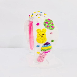 Hermosa Diadema de Pascua con Huevos Esmaltados a Mano, con Cuentas de Lentejuelas y Pedrería, Diademas de Cuentas de Arroz para una Feliz Pascua - Product Image 4