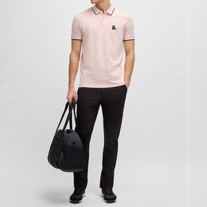 Camisas Casuales para Hombre con Diseño de Logotipo Frontal, Corte Regular, 100% Fibra de Bambú, Tejido Jersey Transpirable, Manga Corta, Color Sólido - Product Image 1