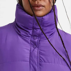 Veste matelassée en toile tricotée chauffante pour femme, logo personnalisé, respirante, à capuche, courte, grande taille, imperméable, nouvelle - Product Image 6