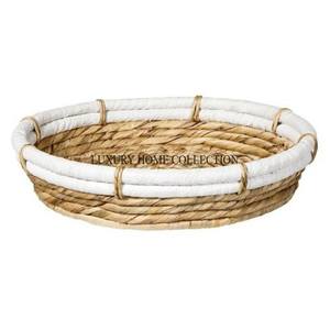 Bandeja de Servicio de Material de ratán marrón vintage con un diseño espacioso para un uso sofisticado y práctico en la cocina y el comedor - Product Image 6