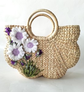 2025 bolsos de mujer de jacinto de agua de estilo Vintage con cierre abierto elegante dos asas ecológicas 1-1.9L de capacidad patrón Natural - Product Image 4