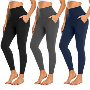 In Stock Solid Mid Waist Knitted Sweat-Wicking Yoga Pants Sexy <b>Seamless</b> <b>Leggings</b> 100% Polyester Breathable Eco-friendly Gym Wear - Product Image 6