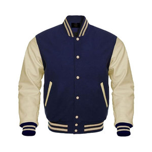Venta al por mayor personalizado Chenille bordado Letterman cuero Varsity chaquetas para hombres tela de lona chaqueta de béisbol de invierno - Product Image 5