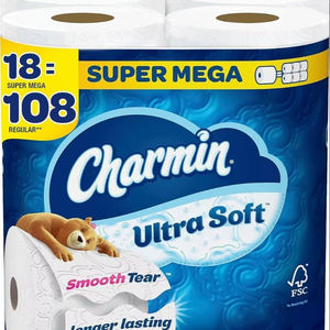 Papel Higiénico Charmin Ultra Soft Mega Rolls, Paquete de 12 - Product Image 1