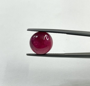 Rubí Cabujón de Color Rojo Rosado Natural de Primera Calidad, 100% Natural, Tratado Térmicamente, Forma Redonda, Gema Suelta para Joyería - Product Image 3