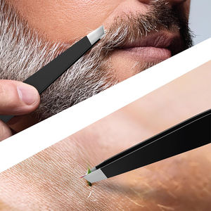 Pinzas para Cejas de Acero Inoxidable de Color Negro con Punta Inclinada de 4 Pulgadas, Eliminan el Vello de la Frente, Pinzas para Cejas para Belleza - Product Image 4