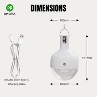 Lampe d'urgence rechargeable à panneau solaire PP 4000 mAh 38W, sortie USB 4V, double ports DC 5V1A, pour 2 ampoules, fournie par l'usine