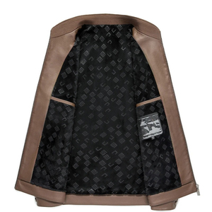 แจ็กเก็ตหนังแนวสตรีทสำหรับผู้ชายเสื้อโค้ทหนากันน้ำกันลมลำลองสำหรับฤดูหนาว - Product Image 6