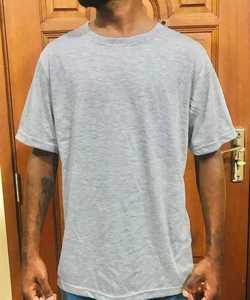 Camiseta de manga corta informal para hombre de talla grande al por mayor, Impresión de logotipo personalizado, poliéster liso, algodón, corte holgado, tejido vaquero - Product Image 1